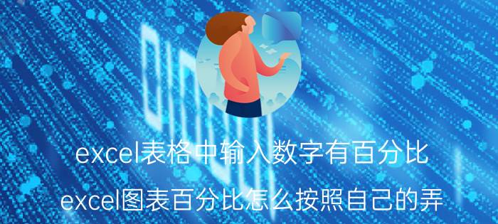 excel表格中输入数字有百分比 excel图表百分比怎么按照自己的弄？